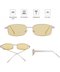 Round Vintage Steampunk Sunglasses Fashion Metal Frame Clear Lens Shades for Women - Silver Frame Yellow Lens - C5189U0QT0O $...