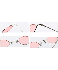 Oval Tiny Sunglasses Men Metal Retro Small Oval Sun Glasses Women Unisex Gift Items - Full Black - CX18LS4TXTT $9.63