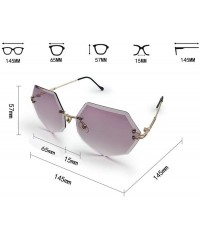 Rimless Sunglasses for Women-Oversized Siamese Sunglasses Vintage Ladies Sun Protection Glasses - Purple 002 - CS18E8RRC77 $8.16
