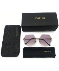 Rimless Sunglasses for Women-Oversized Siamese Sunglasses Vintage Ladies Sun Protection Glasses - Purple 002 - CS18E8RRC77 $8.16