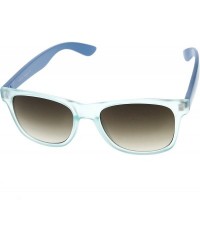 Wayfarer Retro Trendy New Frosted Neon Color Two Tone Classic Horn Rimmed Sunglasses (Blue) - CF116Q21P1L $11.61