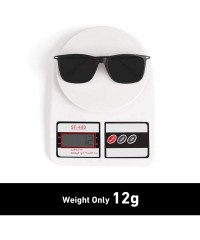 Rectangular Retro Ultra Light Polarized Sunglasses for Men Women - Matte Black Frame / Grey Lens - CN18U0IU8OO $17.49