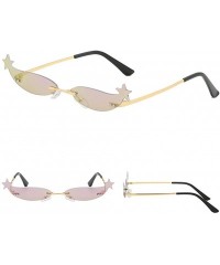 Round New Vintage Glasses for Women Men Irregular Shape Retro Style Sun Spectacles - A - CJ18UL82GWW $12.88