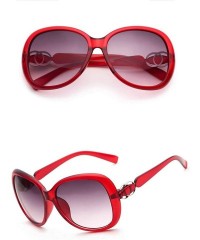 Oversized Vintage Classic Retro Big Frame Sunglasses for Women PC Resin UV 400 Protection Sunglasses - Red - CO18SARWKZ2 $14.09