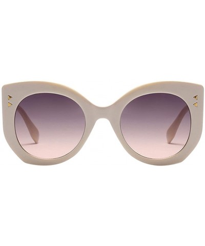Oversized Womens Oversized Cat Eye Sunglasses Vintage Style Retro Shades Eyewear - Beige Frame+gray Lens - CC18E5EUN6C $13.88