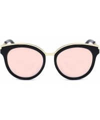 Cat Eye Abstract Modern Mirrored Cat Eye Shaped Polarized Sunglasses - B - CC1833WULKC $17.36