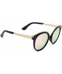 Cat Eye Abstract Modern Mirrored Cat Eye Shaped Polarized Sunglasses - B - CC1833WULKC $17.36