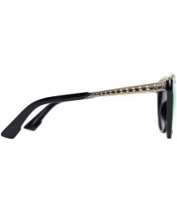 Cat Eye Abstract Modern Mirrored Cat Eye Shaped Polarized Sunglasses - B - CC1833WULKC $17.36