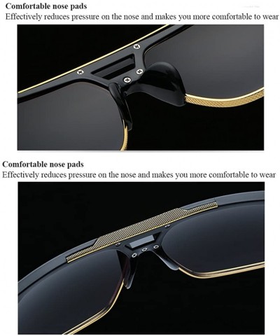 Square Men Women Square Retro Reflective Metal Frame Glasses Chain Strap Sunglasses - Transparent - CB18CYTMW69 $22.55