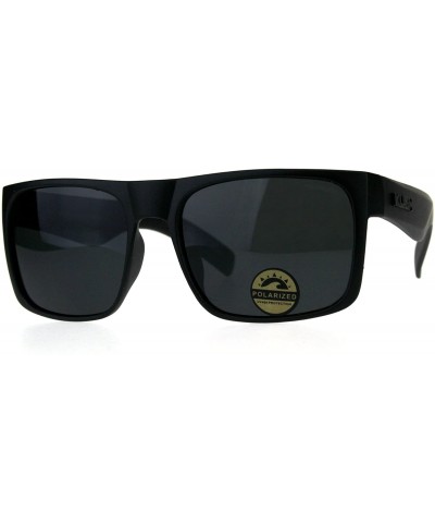 Sport Polarized Premium Kush All Black Flat Top Rectangular Sport Sunglasses - Matte Black Black Logo - CP18DI3HGL7 $16.99