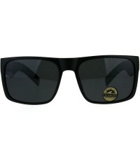 Sport Polarized Premium Kush All Black Flat Top Rectangular Sport Sunglasses - Matte Black Black Logo - CP18DI3HGL7 $16.99
