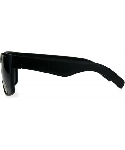 Sport Polarized Premium Kush All Black Flat Top Rectangular Sport Sunglasses - Matte Black Black Logo - CP18DI3HGL7 $16.99