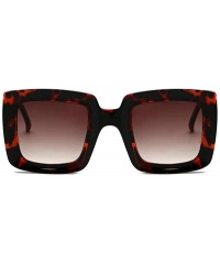 Square New Retro square big frame fashion sunglasses ladies trend Ultralight Men Sunglasses - Leopard - C318WAMAKCC $13.02