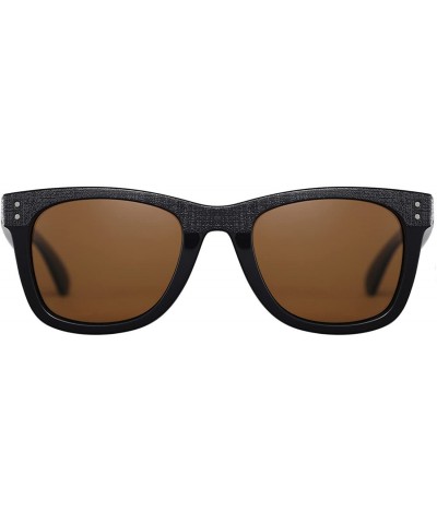 Square Square Sunglasses for Men Women TR90 Unbreakable - 100% UV Protection - Black Frame/Brown Lens(polarized) - C817Z2UUGH...