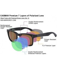 Square Square Sunglasses for Men Women TR90 Unbreakable - 100% UV Protection - Black Frame/Brown Lens(polarized) - C817Z2UUGH...