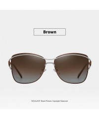 Oval Polarized Oval Sunglasses for Women Driving Fishing UV400 Protection Alloy Frame Shades For Womens Female - Brown - CE18...