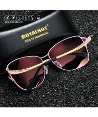 Oval Polarized Oval Sunglasses for Women Driving Fishing UV400 Protection Alloy Frame Shades For Womens Female - Brown - CE18...