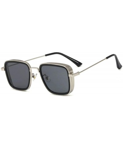 Oval punk Sunglasses Men Brand Designer Steam Punk Plastic Metal New Sun Glasses Men Women UV400 - C61900ZWMEN $35.42