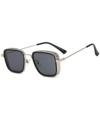 Oval punk Sunglasses Men Brand Designer Steam Punk Plastic Metal New Sun Glasses Men Women UV400 - C61900ZWMEN $22.67