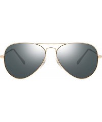 Aviator Crystal Glass Optical Lenses Classic Aviator Sunglasses 3025 - Golden Frame- Grey Glass Lenses - CW18K49OYIH $13.01