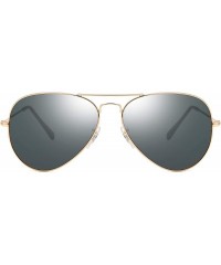 Aviator Crystal Glass Optical Lenses Classic Aviator Sunglasses 3025 - Golden Frame- Grey Glass Lenses - CW18K49OYIH $13.01