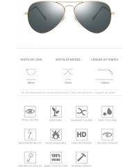 Aviator Crystal Glass Optical Lenses Classic Aviator Sunglasses 3025 - Golden Frame- Grey Glass Lenses - CW18K49OYIH $13.01