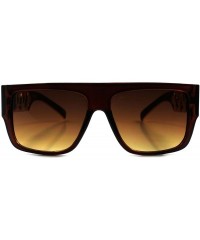 Square Look Rich Famous Chain Link Clubbing DJ Hip Hop Rapper Sunglasses - Brown - CH1892ZIX5I $10.63