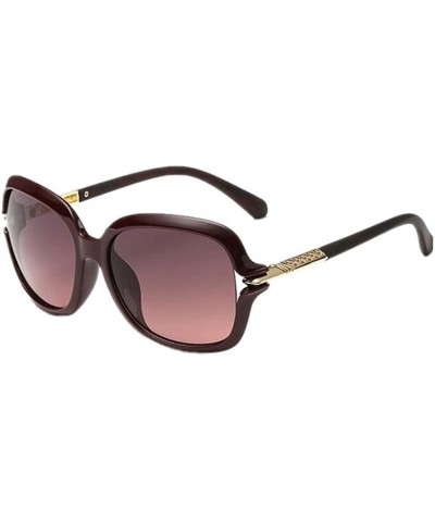 Semi-rimless Women Fashion Anti-Reflective UV400 Sunglass Travel Driving Glasses Eyewear - Brown-2 - CF182X2GU3Y $18.56