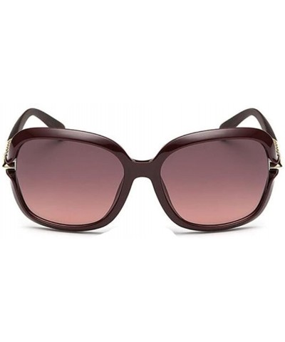 Semi-rimless Women Fashion Anti-Reflective UV400 Sunglass Travel Driving Glasses Eyewear - Brown-2 - CF182X2GU3Y $7.42