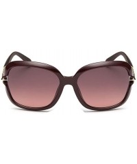 Semi-rimless Women Fashion Anti-Reflective UV400 Sunglass Travel Driving Glasses Eyewear - Brown-2 - CF182X2GU3Y $7.42