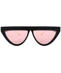 Cat Eye Fashion Sunglasses Women's Brand Design Cat Eye Flat Frame Sunglasses - C2 Black Clear - C6198UGL74M $8.44