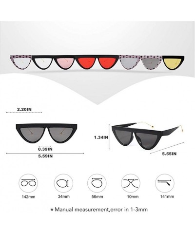 Cat Eye Fashion Sunglasses Women's Brand Design Cat Eye Flat Frame Sunglasses - C2 Black Clear - C6198UGL74M $8.44