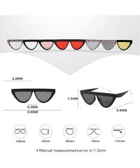 Cat Eye Fashion Sunglasses Women's Brand Design Cat Eye Flat Frame Sunglasses - C2 Black Clear - C6198UGL74M $8.44