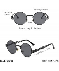 Oval Hippie Sunglasses WITH CASE Retro Classic Circle Lens Round Sunglasses Steampunk Colored - C4192RHNNXU $15.35