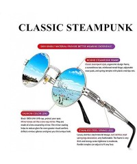 Oval Hippie Sunglasses WITH CASE Retro Classic Circle Lens Round Sunglasses Steampunk Colored - C4192RHNNXU $15.35