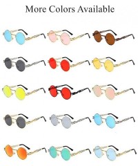 Oval Hippie Sunglasses WITH CASE Retro Classic Circle Lens Round Sunglasses Steampunk Colored - C4192RHNNXU $15.35