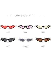 Aviator Small Cat Eye Sunglasses Women Brand Designer Retro Cateyes Sun Glasses Red Red - Red Red - C718Y2O6G3Y $7.15