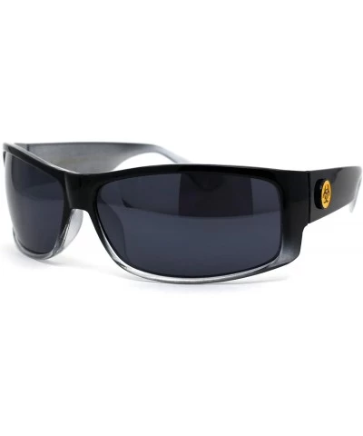 Rectangular Classic 90s Narrow Rectangular Gangster Sunglasses - Black Silver Black - CM195EDN9WC $22.84