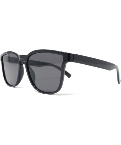 Oversized Retro 90s Hipster Square Horn Rimmed Sunglasses for Women- Unisex- Men UV400 - SM1131 - Black / Grey - C018LKUQ84I ...