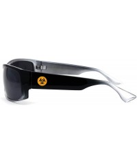 Rectangular Classic 90s Narrow Rectangular Gangster Sunglasses - Black Silver Black - CM195EDN9WC $9.39