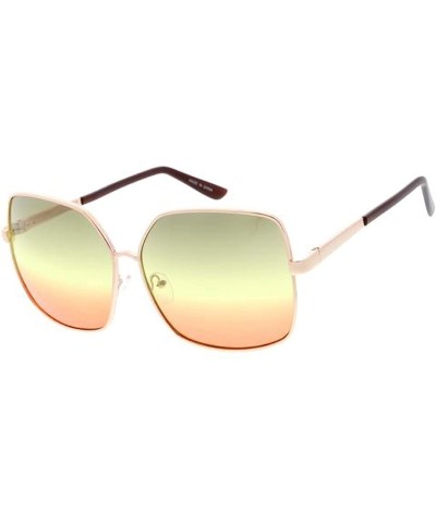 Oversized Wired Butterfly Frame Candy Lens 70s Retro Fashion Sunglasses - Brown - C818U9KUY9Q $21.12