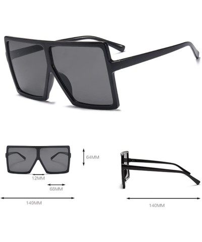 Square Retro Square Large Frame Sunglasses Men Women Unisex Eyewear Plastic Outdoor New - 3 - CW18X65X2UL $9.02