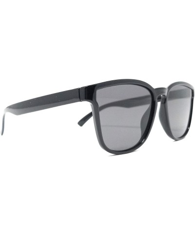 Oversized Retro 90s Hipster Square Horn Rimmed Sunglasses for Women- Unisex- Men UV400 - SM1131 - Black / Grey - C018LKUQ84I ...