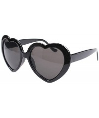 Oversized Women Fashion Oversized Heart Shaped Retro Sunglasses Cute Eyewear UV400 - Black - C712O0EQWT2 $7.61