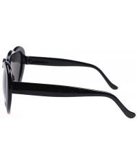 Oversized Women Fashion Oversized Heart Shaped Retro Sunglasses Cute Eyewear UV400 - Black - C712O0EQWT2 $7.61