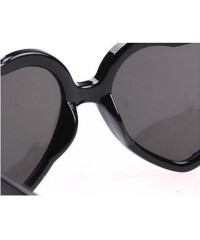 Oversized Women Fashion Oversized Heart Shaped Retro Sunglasses Cute Eyewear UV400 - Black - C712O0EQWT2 $7.61