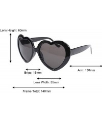 Oversized Women Fashion Oversized Heart Shaped Retro Sunglasses Cute Eyewear UV400 - Black - C712O0EQWT2 $7.61