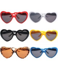 Oversized Women Fashion Oversized Heart Shaped Retro Sunglasses Cute Eyewear UV400 - Black - C712O0EQWT2 $7.61