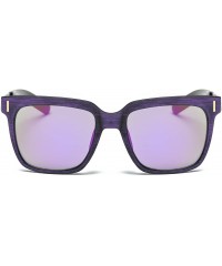 Square Unisex UV Protection Polarized Vintage Woodlike Frame Sunglasses For Men/Women - Purple/Purple - CS199UDHMIT $18.88