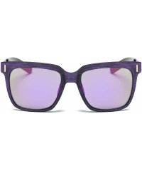 Square Unisex UV Protection Polarized Vintage Woodlike Frame Sunglasses For Men/Women - Purple/Purple - CS199UDHMIT $18.88